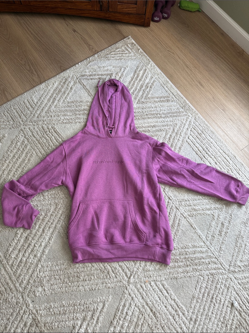 PrettyLittleThing Lilac Hooded Pullover Sweatshirt